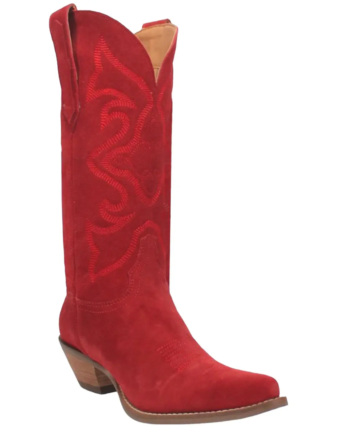 Dingo Women's Women'S Out West Suede Western Boot Snip Toe - Di 920-Red