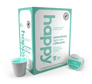 Happy Extraordinary Light Roast Single Serve Coffee Pods - 22 count - Rainforest Alliance Certified Bean Beverage