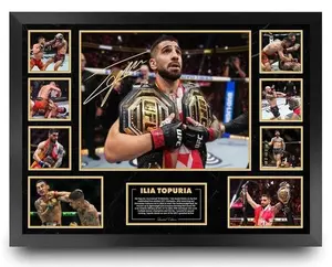 ILIA TOPURIA UFC TWO DIVISION CHAMPION UFC 317 No No Framed LTD ED MEMORABILIA