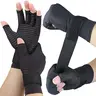 Copper Compression Healthcare Gloves for Carpal Tunnel Pain Relief,with Adjustable Strap to and Alleviate Hand Pains,Fingerless Universal Computer Typing Glove for Rheumatoid Women/Men, Breathable Material, Support, Fit