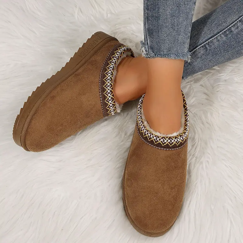 Women's Fuzzy Cozy Slippers Indoor Outdoor Fluffy Home Comfy Winter Slip On Cute Warm Memory Foam Furry Snow Boot House Shoes Footwear Slide