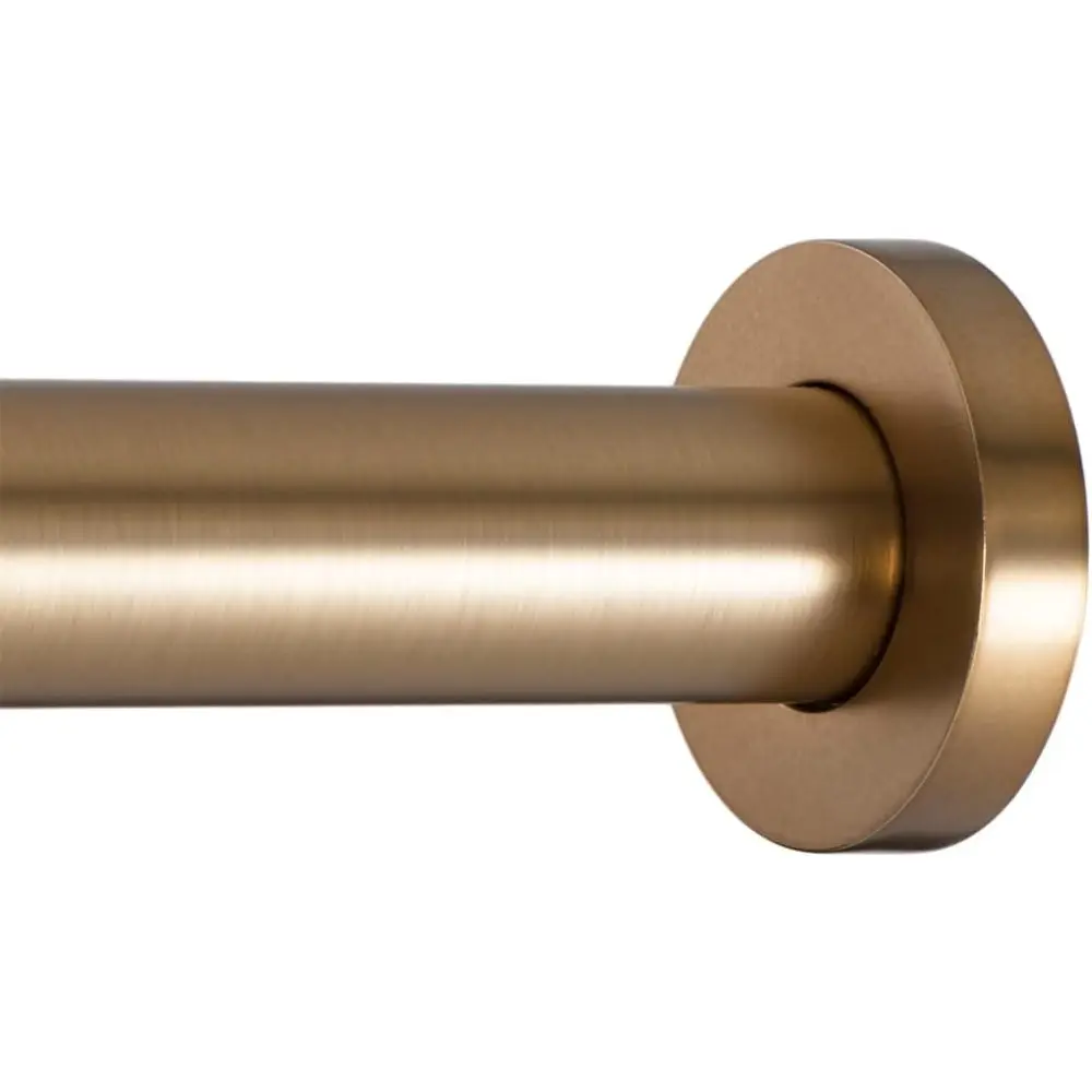 Thick Warm Gold Metal Shower Tension Curtain Rod - Adjustable 54-90 in, Rubber-Ended Freestanding, No-Drilling Easy Installation, Rustproof for Bathroom, Windows