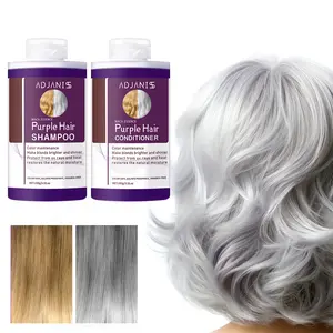 Purple Shampoo + Purple Conditioner Set, suitable for blonde/yellow/gray hair. 2-in-1 shampoo neutralizes yellow tones, maintains vibrant color, adds shine, cleanses and protects hair color. Travel set. [Suitable for blonde/yellow/gray hair]