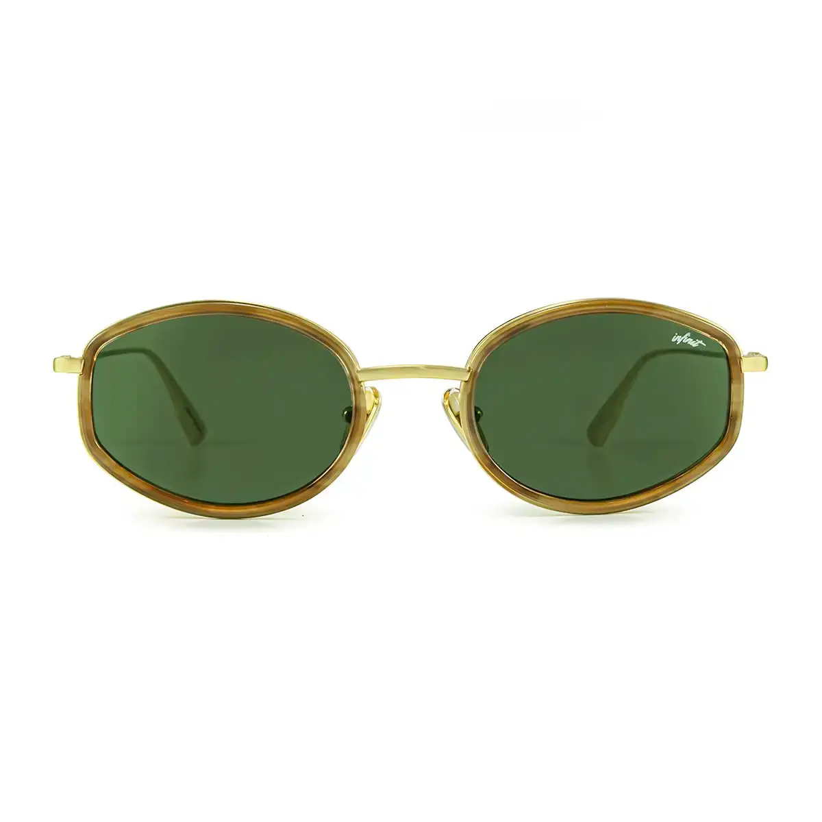 Infinit Kate Oval Sunglasses, Tortoise + Green