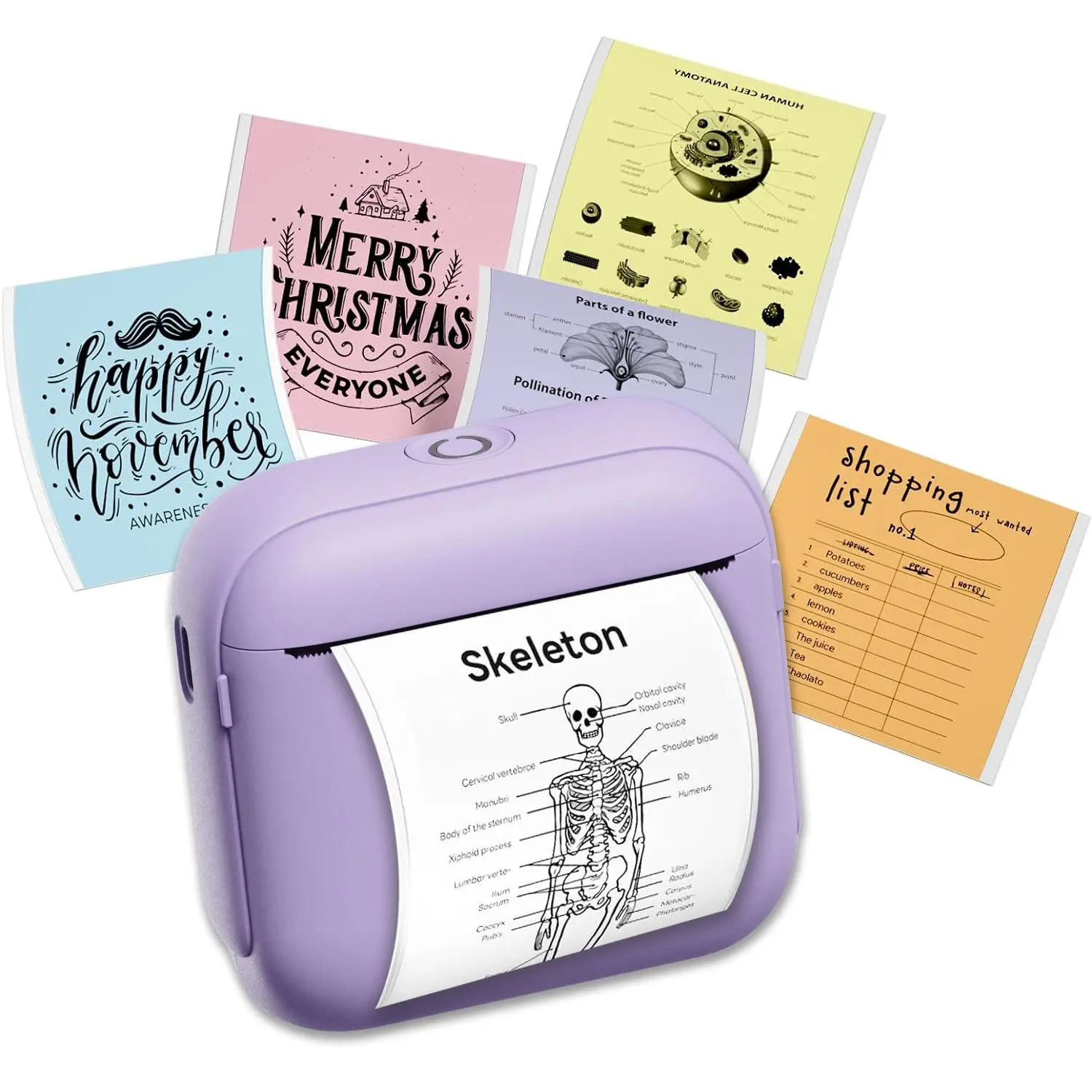 Mini Wireless Bluetooth-compatible Thermal Pocket Printer, Inkless Portable Sticker Printer for Notes & Gifts, Ideal for Photos, Memos, Lists & Journals
