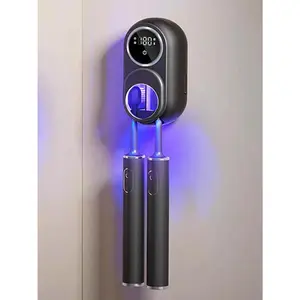 Toothbrush Cleaner Holder with Air Drying & LED Smart Screen, Rechargeable Wall Mounted Bathroom Sanitizer, Hygienic Toothbrush Storage for Clean Dry Brushes
