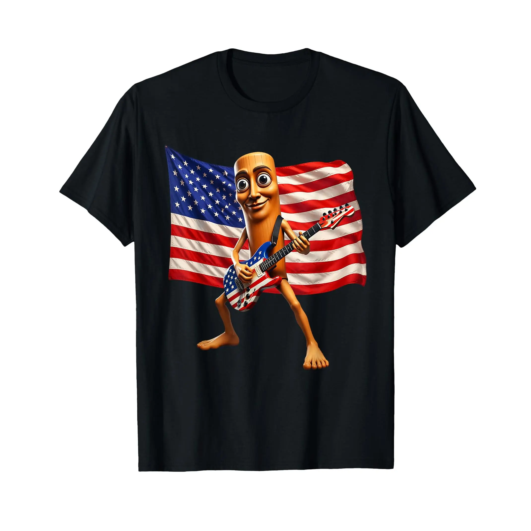Men's Short-Sleeve 4th July US Flag Print Graphic T-Shirt - Menswear, Smooth Soft Breathable Cotton Crew Neck, Loose-Relaxed Fit, All Seasons Casual Wear, Layer Under Flannel, Cool All Day, Machine Washable, Size Down for Fitted Look