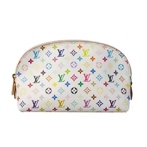 Pre-owned Louis Vuitton canvas Small Leather Goods White Multicolor monogram Cosmetic pouch IB26030276