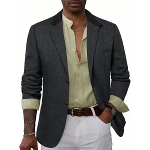 PJ PAUL JONES Mens Herringbone Blazer Vintage Tweed Wool Blend Sport Coat Jacket