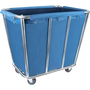 Commercial Laundry Cart with 4 in Wheels Heavy Duty Large Laundry Basket Trucks 10 Bushel (350L) Large Industrial Rolling Laundry Cart Hamper with Removable Liner Bag 260 LBS Weight Capacity1