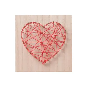 6" x 6" Valentine's Day Heart String Art Wood Craft - Makes 1