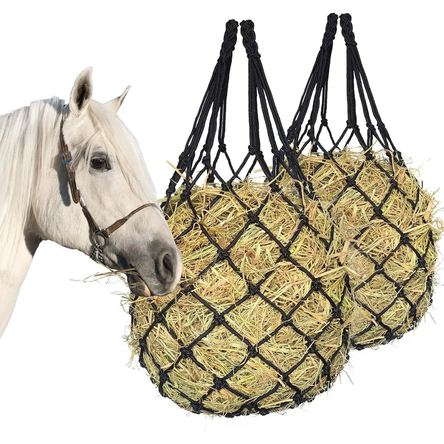 Horse Hay Net Slow Feeder, Horse Feed Bag for Horses & Livestock, Feeding Tools, Durable Design, Ideal for Stable Use