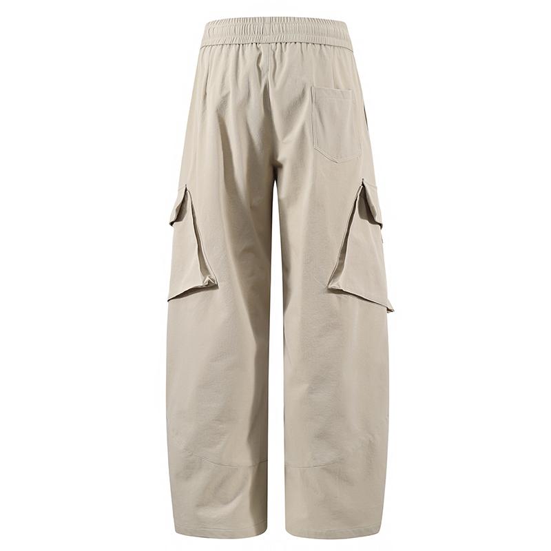 Men’s Summer Plus Size American Casual Vintage Straight Work Pants/Paratrooper Pants, Nylon Fabric, Loose and Comfortable