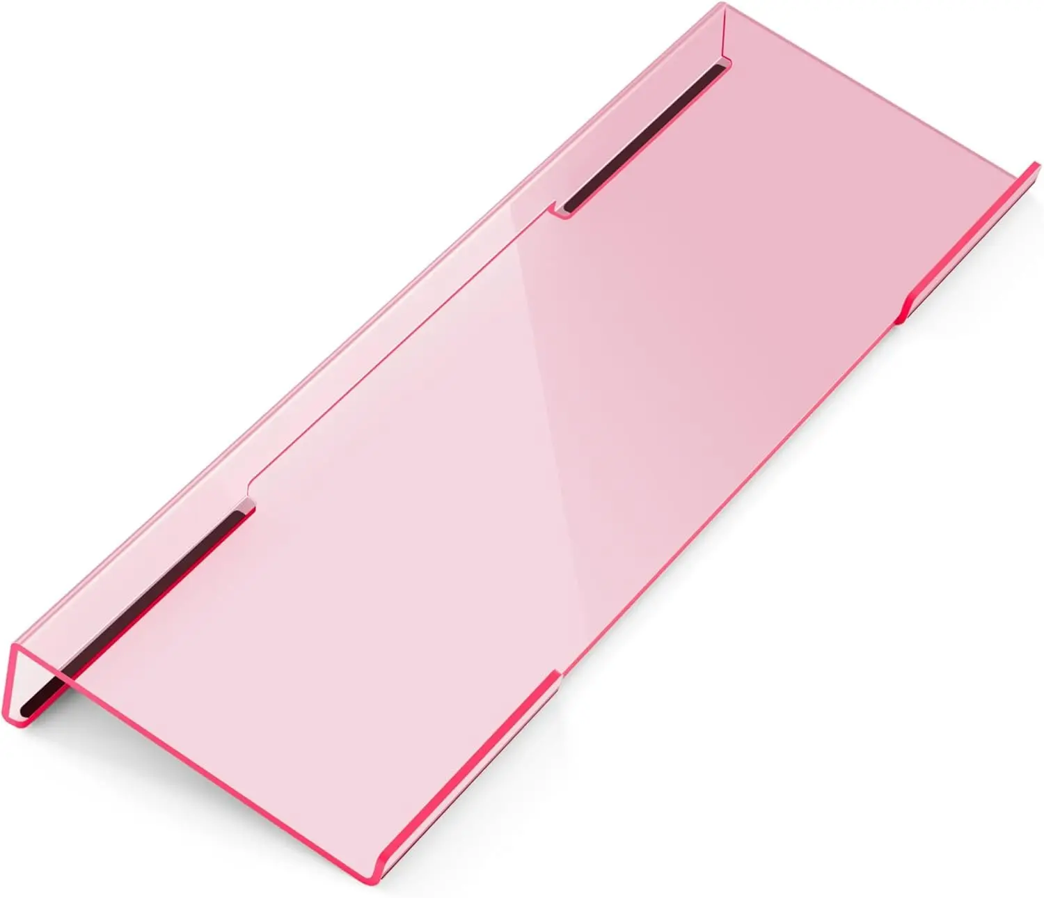 Ergonomic Computer Keyboard Stand for Desktop (Clear Pink), Keyboard Tilted Elevated Rack Key Board Holder Riser Stand for Office Home Desk Work