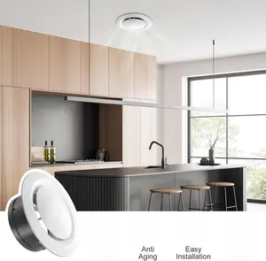 HG Power Soffit Vent, Adjustable Air Vent Cover, ABS Round Ceiling Vent Covers for Living Room, Attic, Bathroom, Kitchen, Ventilation Use, White - Available in 3",4",5",6",8"