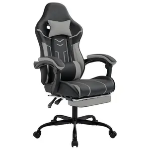 【Bellemave】Gaming chair, Computer chair Ergonomic chair with footrest Office chair Ergonomic computer chair with lumbar backrest Blackgray