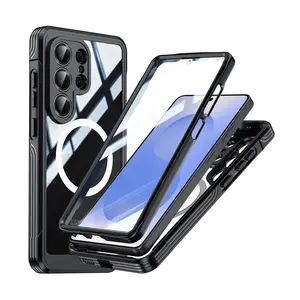 Magnetic Full Body Case for Samsung Galaxy S26 Ultra Plus S25 S24 Ultra Plus fe, Built-in Screen & Camera Glass Protector, MagSafe Compatible, Shockproof Rugged Phone Cover for Women & Men