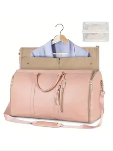 Unisex Pu Leather Large Capacity Crease-resistant Clothes Storage Bag, Summer Outfits 2024 Zipper Duffel Portable Carry on Weekender Bag for Travel Use, Unique Bags, Fashion Travel Bag