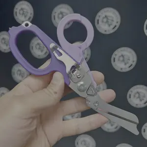6-in-1 Multifunctional Folding Trauma Shears - Lilac Blossom (Purple & Lilac)