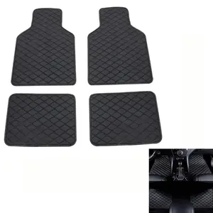 4-Piece Universal Car Floor Mats, Luxurious PU Material, Wear-Resistant, Protects Vehicle, Suitable for Most Car Front and Rear Rows, Floor Mats For Car, Car Interior Accessory