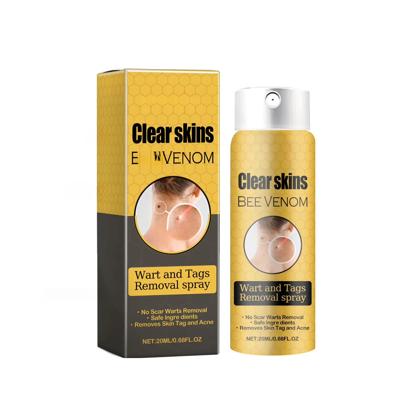 Skin Tag & Mole Remover Spray with Centella Asiatica & Glycerin, Mild Plant-Based Body Moisturizer for Smooth, Tender Skin, Moisturizers, Safe Ingredients