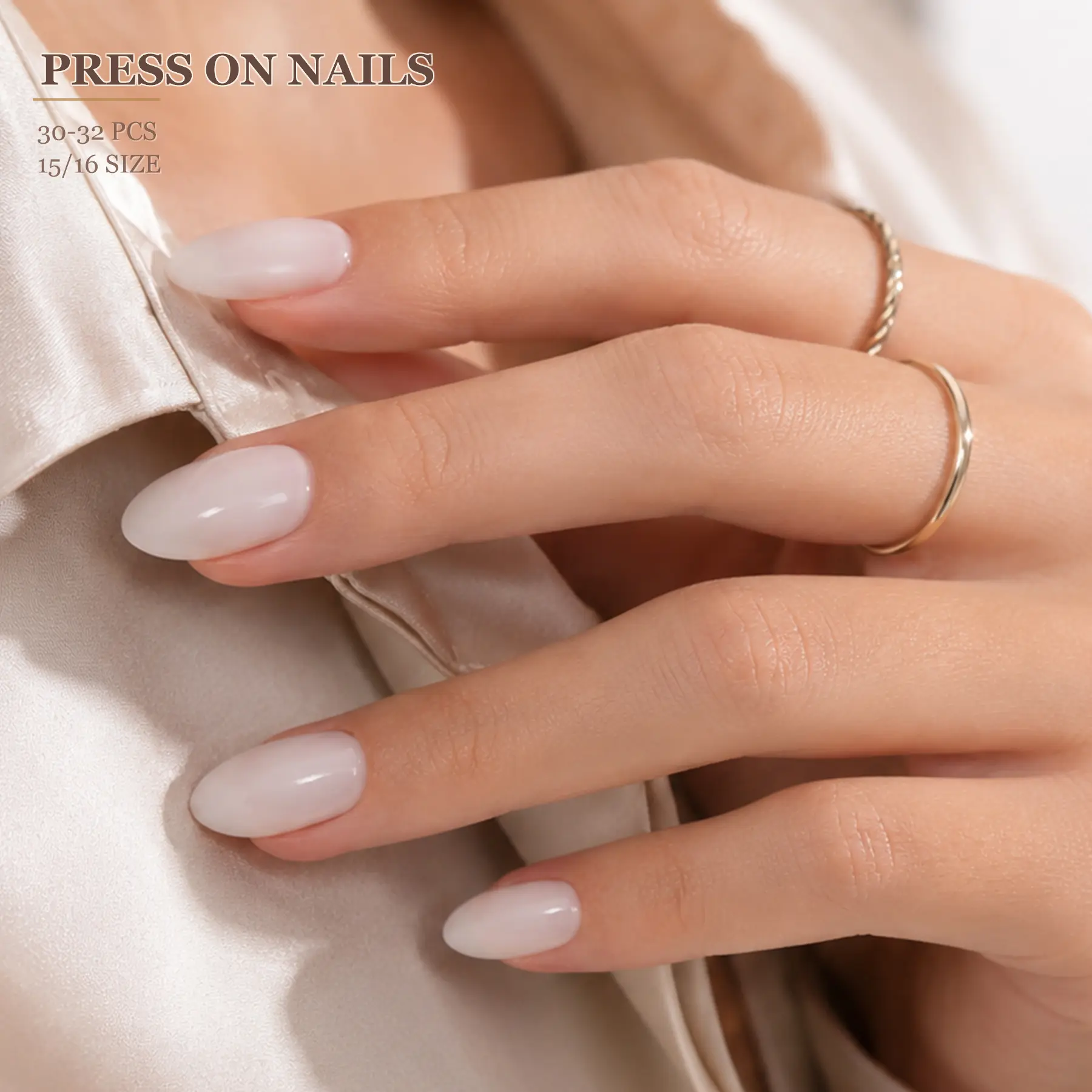 35 - Sheer White - Short Almond