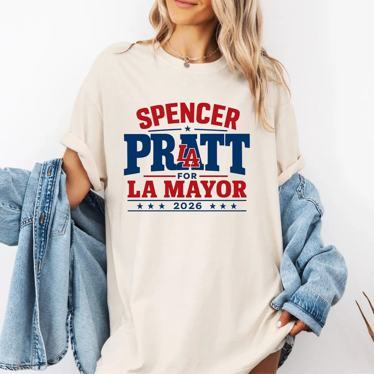 Comfort Colors Pratt For Mayor Los Angeles 2026 Shirt – Spencer Pratt Speidi Political Parody Tee, Funny La Election Graphic T Shirt, Unisex Fitted Short Sleeve Tee, Crewneck Top