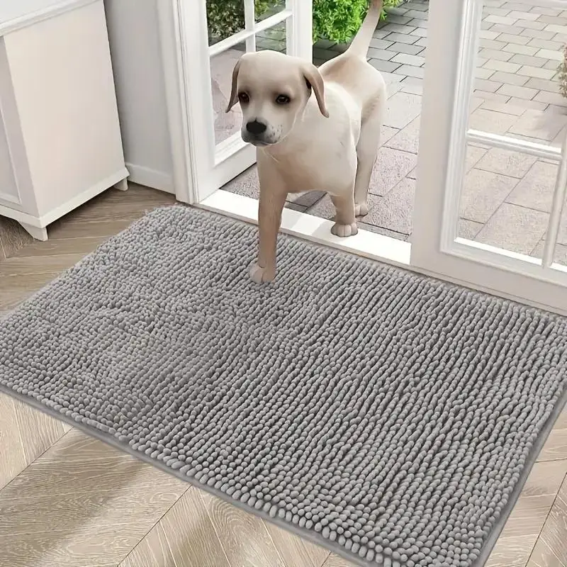 Large Washable Dog Door Mat For Muddy Paws, Absorbs Moisture And Dirt, Absorbent Non-Slip Washable Mat, Quick Dry Microfiber, Mud Mat For Dogs, Entry