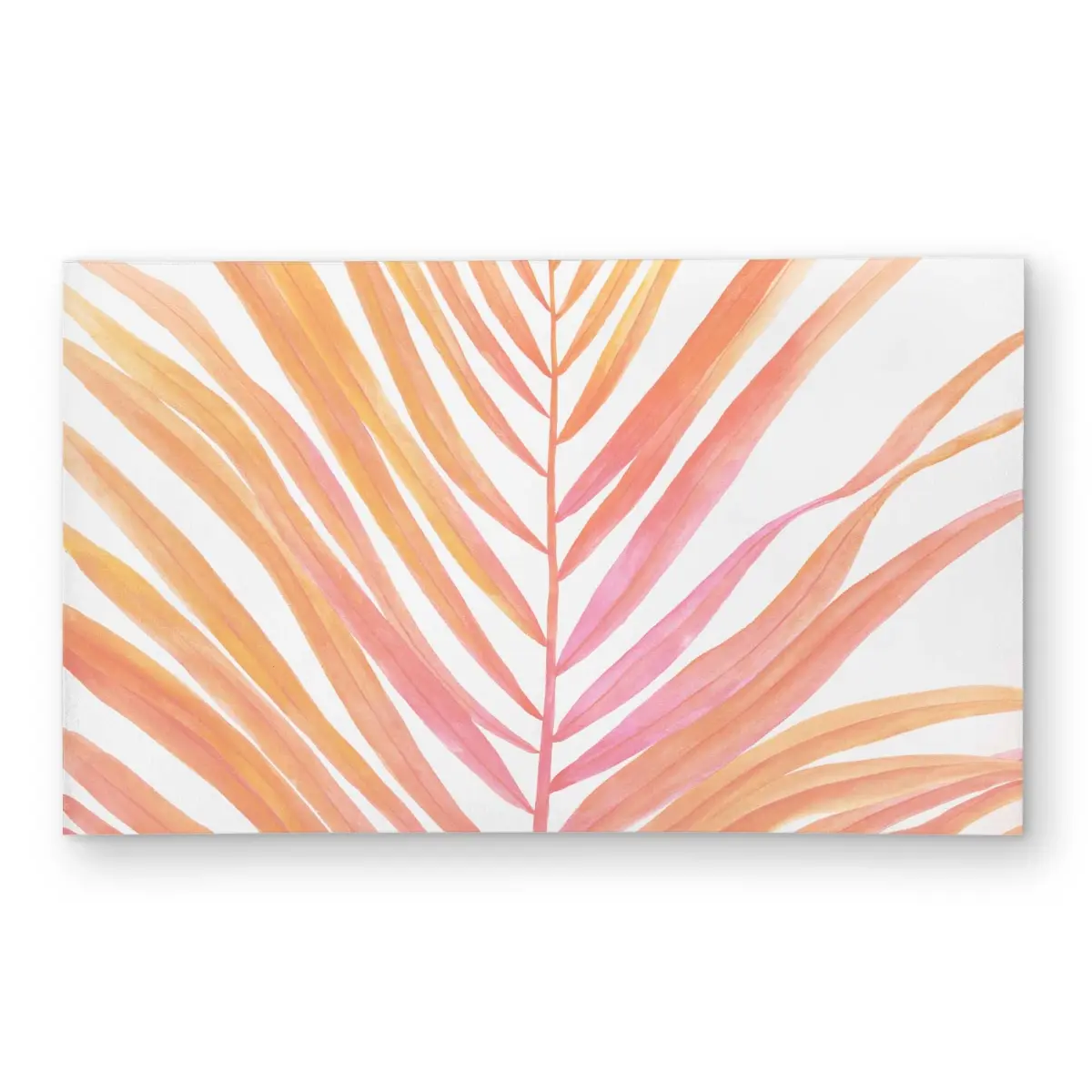 212 MAIN 3x5 ft Rectangle Area Rug - Glam Pink Palm Leaves Printed Weatherproof Indoor Outdoor Rugs, Botanical Look & Tropical Vibe for Living Room Decor