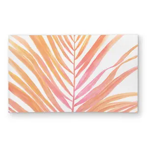 212 MAIN 3x5 ft Rectangle Area Rug - Glam Pink Palm Leaves Printed Weatherproof Indoor Outdoor Rugs, Botanical Look & Tropical Vibe for Living Room Decor
