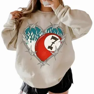 Barbed Wire Heart Sweatshirt, western clothing, western tops, western cowgirl stuff, punchy western wear, western outfits for women, country girl stuff clothing 4