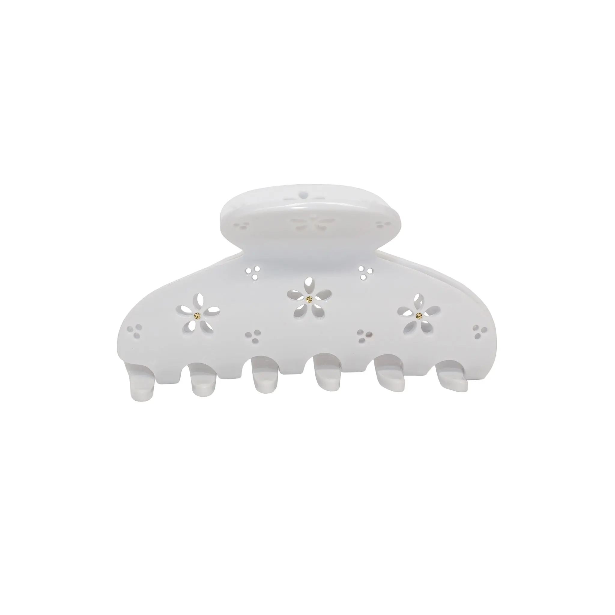 Emi Jay Lil Effing Clip Hair Claw in Blanc Petal Eyelet