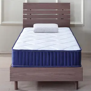 Twin Mattress 6 Inch, Twin XL Size Mattresses Hybrid Innerspring Mattress in a Box, Twin Foam Spring Mattress with Motion Isolation & Pressure Relief for Twin Bed Frames, Medium Firm, White+Blue