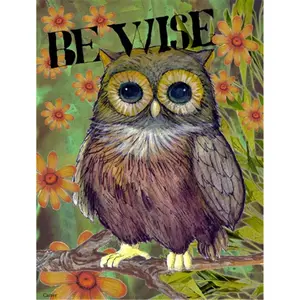 WISE Be Wise Owl Garden Flag - Weatherproof, Double-Sided Outdoor Garden-Size Flag for Boating