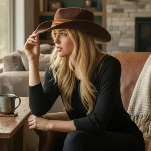 Distress Vintage Shapable Fedora Cowboy Hat