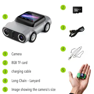 G5 Thumb Camera, Car-Shaped Mini Camcorder, Auto Focus & Flashlight, Lightweight Pocket Camera, Keychain/travel/vlogging/recording, Portable Travel Camera