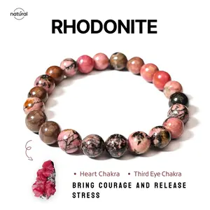 Shield Your Aura Stack Healing Crystal Bracelet Set 8mm Protection Stones High Vibe Jewelry for Men & Women Strawberry Quartz