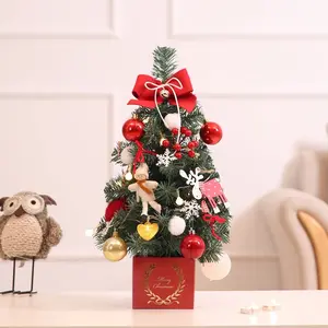 Lighted Mini Christmas Tree with Lights for Home Party Decor - Small Artificial Xmas Tree Decoration