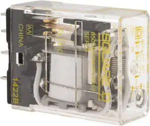 Square D Electromechanical Plug-in General Purpose Relay 12 Amp at 240 VAC, SPDT, 24 VDC 8501RSD41P14V53