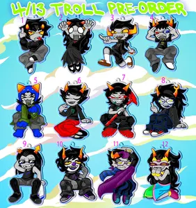 Homestuck Troll Acrylic Keychains