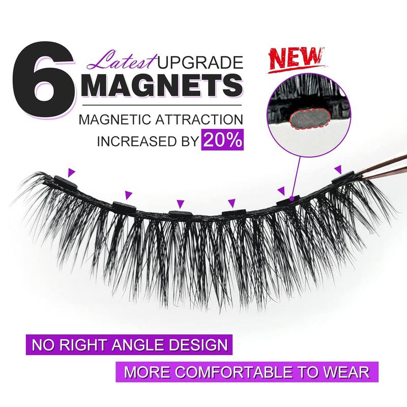 10 Pairs Cat-Eye Magnetic Lashes With Eyeliner, 3D Magnetic Eyelashes Natural Look With Eyeliner, Fake Eyelashes Magnetic