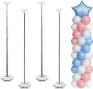 Balloon Column Stand Kit, Set of 4 – 7ft Balloon Arch Stand Kit, Telescopic Balloon Stand for Baby Shower, Birthday, Wedding, and Graduation