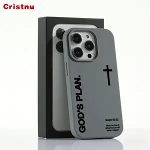 Blue "God's Plan" Isaiah 60:22 Bible Verse Cross Phone Case, Large Hole Skin-friendly Protective Cover for iPhone 15 Pro Max 17 16 14 13 12 11 Plus Air Pro, Perfect Christian Gift & Daily Use for Mother's Day