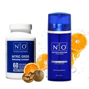 N1o1 Nitric Oxide Dyno Duo - Anti-Aging, Heart Health, Skincare Rejuvenation with 60 Lozenges & 30ml Activating Serum for Enhanced Circulation and Collagen Production Fitness Healthcare