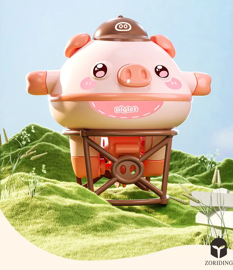 Pig Walking Tightrope, Tightrope Walker Anti Gravity Balance Robot, Gyro，Stress relief toy (Green or pink )