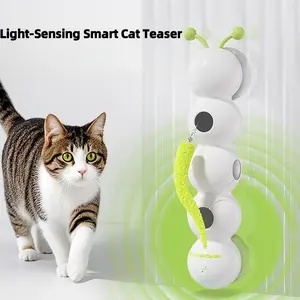 Interactive Caterpillar Cat Toy, Automatic Moving Teaser Toy for Indoor Cats, Wall Mounted Suction Cup, USB Rechargeable, Boredom Relief