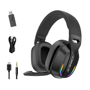 MZYMI 2.4GHz Wireless Gaming Headset for PS5, PS4, PC & Switch  | Gamer Headphones with Detachable Mic, Ultra-Low Latency, 25H Playtime
