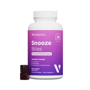 VitaMedica Snooze Bites – L-Theanine, Chamomile, Lemon Balm and Passionflower, Melatonin-Free, Zero Grogginess Sleep Gummies