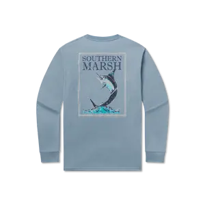 Blue Marlin Fishing Tee - Long Sleeve