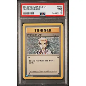 2023 POKEMON BLASTOISE & SUICUNE ex DECK PROFESSOR OAK #25 PSA 9